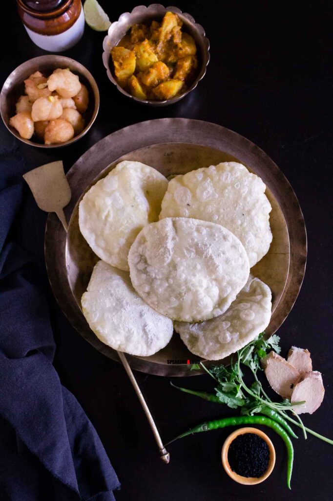 koraishutir kochuri and aloo dum - Bengali meal ideas