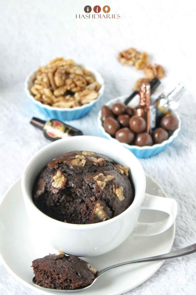 Chocolate Walnut Mug Cake Recipe
