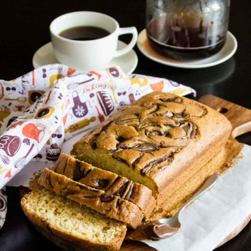 Nutella Swirl Loaf Cake
