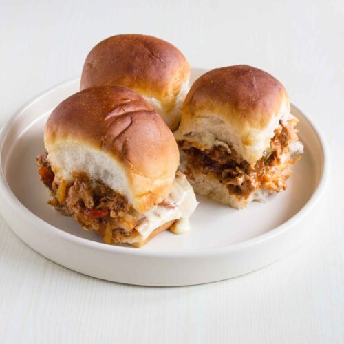 Barbecue Pulled Chicken Slider Sandwich