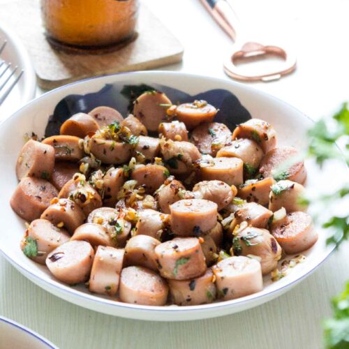 Breakfast sausages stir fry