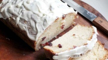 White Chocolate Cranberry Loaf Cake