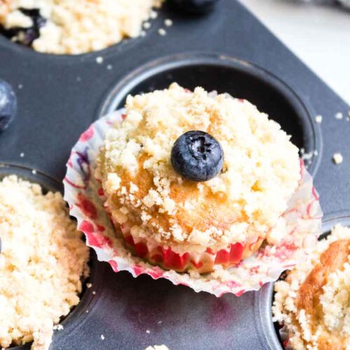Lemon Blueberry Streusel Muffins