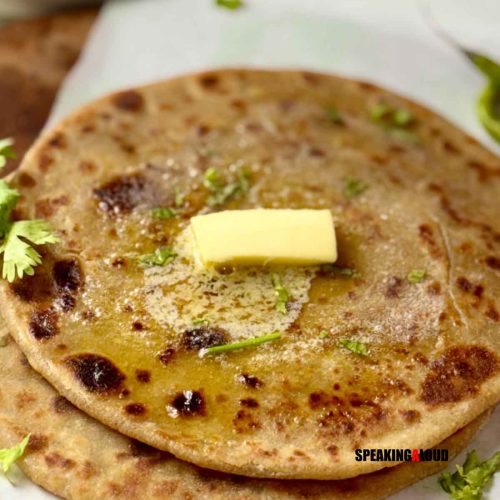 Best Aloo Paratha recipe with curd, pickle and butter