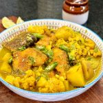 Bengali rui macher jhol recipe with aloo and phulkopi