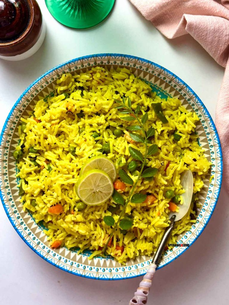 simple vegetable lemon rice recipe